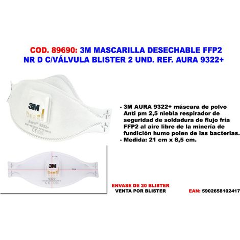 3M 3m mascarilla particulas con valvula ffp2 9322-2 7100329286