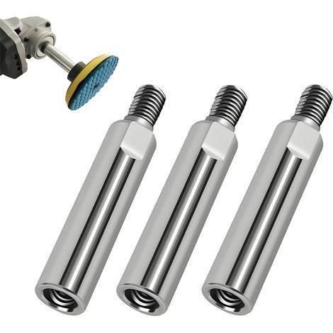 3 PCS M10 Extension de Meuleuse D'angle, Tige D'extension Rotative en Acier Inoxydable, Tige de Meuleuse D'angle Allongée, Accessoires de Polissage (1/4)