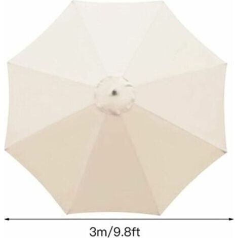 Ersatzbezug für Sonnenschirm, 8 Streben, 3 m, wasserdicht, UV-beständig, Ersatzstoff, beige (1/4)