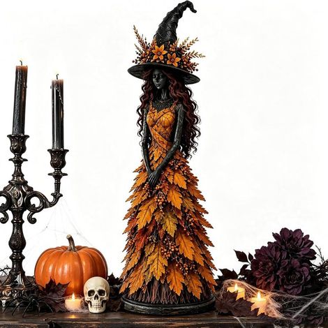 Statue de sorcière d'automne magique d'Irovami, récolte dorée, grande taille 25 cm (1/5)