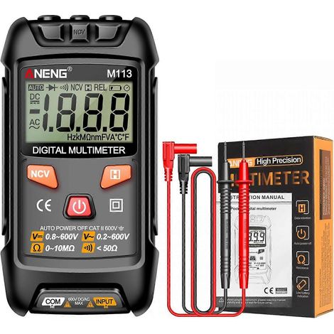 M113 Digitalmultimeter mit automatischer Erkennung, Tester für Wechsel- und Gleichspannung, Strom, Widerstand und Kapazität