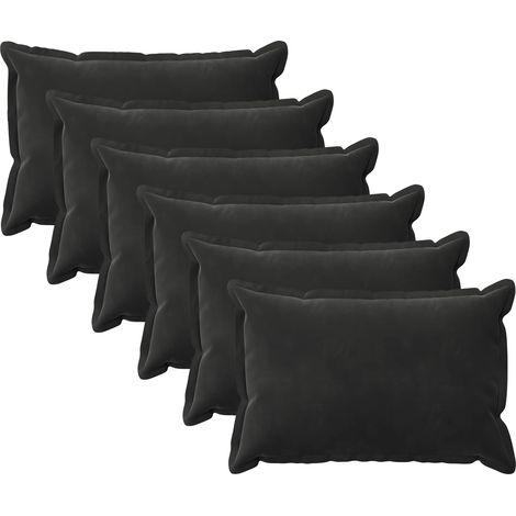 Kissenbezug 6 pcs HOUTEN Schwarz 40 x 60 cm Samt vidaXL