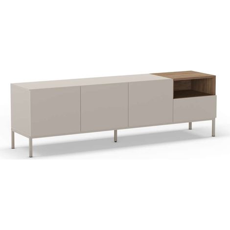 Mueble televisión md-Roque 3 puertas 1 cajón 1 hueco acabado crema/roble sepet, 180cm(ancho) 55cm(alto) 42cm(largo) (1/5)