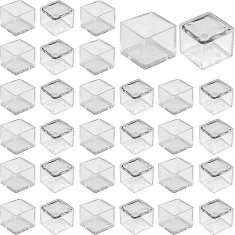 Embouts de pieds de chaise en silicone, chaussettes pour pieds de chaise, protections pour pieds de chaise, housses pour pieds de meubles, protections pour pieds de tabouret, protections carrées de 25 (1/5)