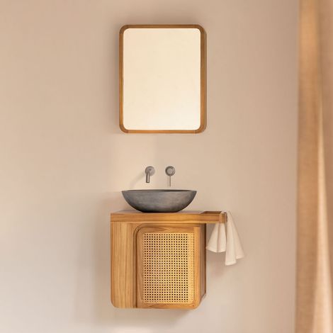 Set di mobili da bagno sospesi 60x40 cm in legno di teak Georgy SKLUM (1/5)