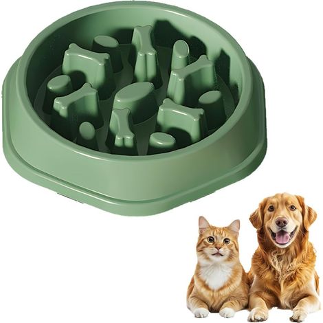 Gamelle Anti Glouton Chat à Alimentation Lente pour Chiens de Grande et Petite Taille, Anti-étouffement avec Base antidérapante, Bol interactif pour Manger Lentement pour Animaux de Compagnie (1/5)