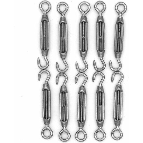 10 Pack M4 C to O Turnbuckle Screws Tension Wire Rope Hardware Kit for Curtains Awnings Drapery Installation YMYNY