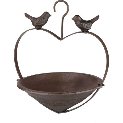 Vogelfutterstation - 25 cm x 22 cm x 19,5 cm - Vogel Hängetränke aus Gusseisen