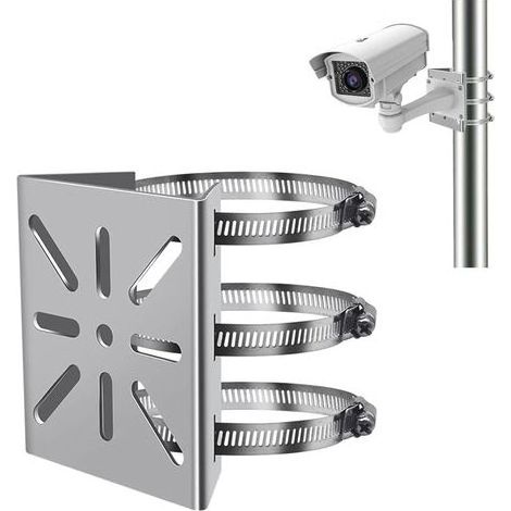 Support de poteau vertical, support d'angle, support d'angle pour caméra extérieure, support mural compatible, support de caméra de vidéosurveillance, pour appliques murales, panneaux solaires