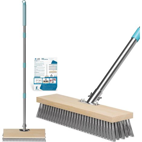 Heavy Duty Wire Brush Long Handle 60 Inch Patio Garden Pool Scrubber (1/5)