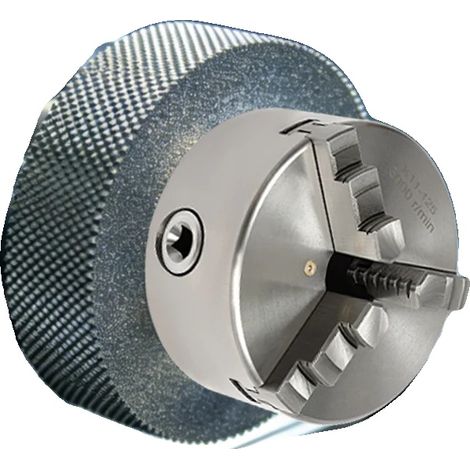 Mandrin à 3 mors, diamètre 125 mm, vitesse max 3000 tr/min, plage de serrage des mors internes 2,5-40 mm, plage de serrage des griffes externes 38-110 mm, précision de centrage 0,07 mm (1/5)