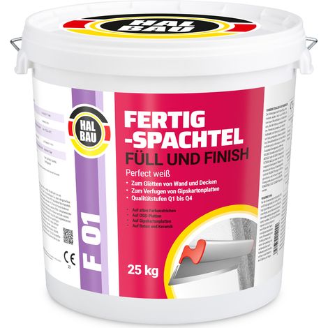 HALBAU Fertigspachtel Füll Und Finish PERFECT Weiß F01 - 25KG