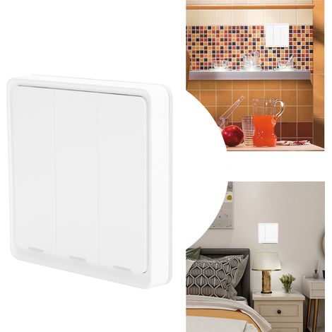 Interrupteur mural sans fil Bluetooth à 3 touches ZigBee Scene Switch pour chambre à coucher (1/5)