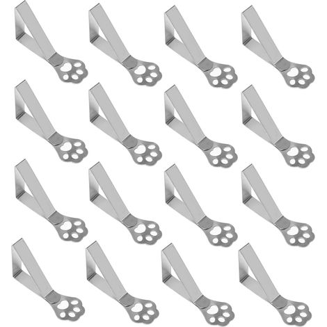 CCYKXA Set mit 16 Tischdeckenklammern aus Edelstahl, dicke Tischdeckenklammern, rutschfeste Klammern in Katzenpfotenform für Küche, Restaurant, Garten, Picknick, Hochzeit, Party (1/5)