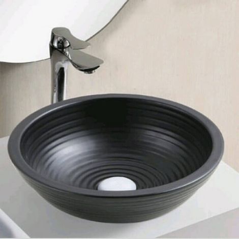 Vasque Ronde à poser Céramique Noire 32 cm Divali