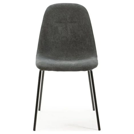 TIANA - Lot de 4 chaises pieds en métal noir Gris (1/5)