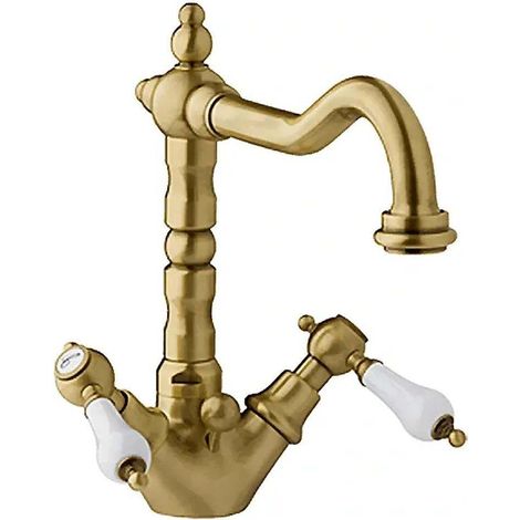 Robinet de lavabo à bec haut Bronze Rétro