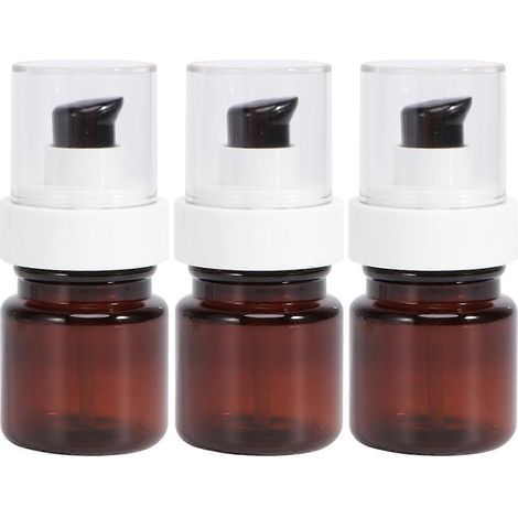 Lot de 3 flacons à pompe vides de 40 ml pour huiles essentielles, flacons cosmétiques, flacons à pompe portables (marron)-9.3x3.6cm-Brown (1/3)