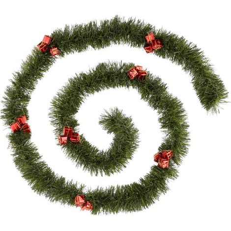 Girlande rote Kugeln 10cmx2,7m 6-lagig grün - Geschenk