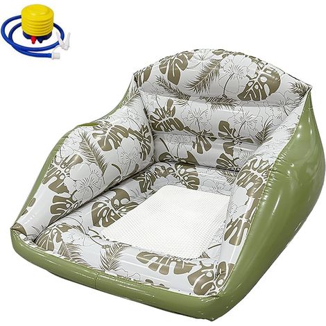 Fauteuil gonflable respirant et durable pour adultes, équipé d'un porte-gobelet idéal pour les piscines, les plages, les lacs, les rivières et les activités estivales en plein air. (1/5)