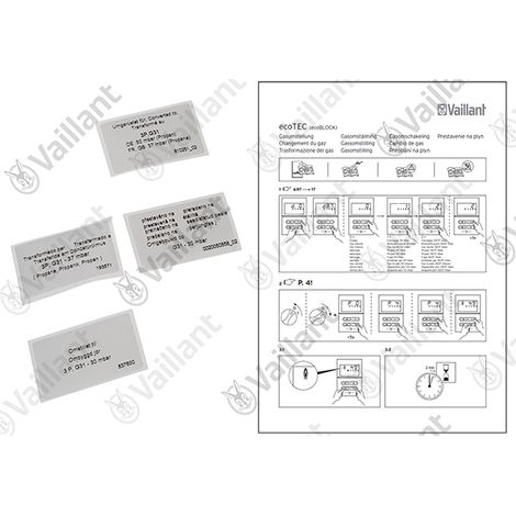 VAILLANT Umstellsatz, H,L - P VC 146+206+276/4-7 u.w. Vaillant-Nr. , 0020052090