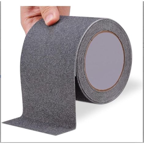 Ruban Antidérapant - 10 cm x 5 m - Pour Marches D'escalier Intérieur Extérieur - PVC Épais Avec Grains D'oxyde D'aluminium - 1 Rouleau