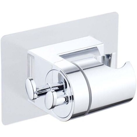 Duschhalterung ohne Bohren, Klebebefestigung, 45° verstellbar, universelle Duschkopfhalterung mit Haken, Handbrausehalterung, WC-Handbrausehalterung