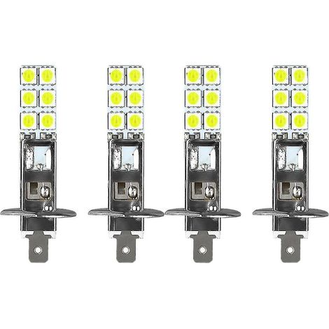 Kit de 4 ampoules LED H1 6000K Super White 80W pour phares antibrouillard et feux de route