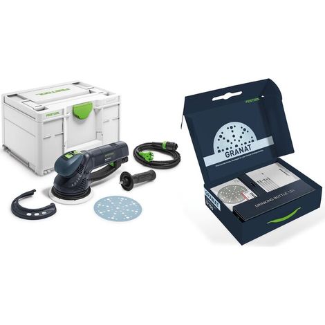 Festool RO150 FEQ GR-Set P ROTEX levigatrice rotorbitale ad ingranaggi con set di centri di levigatura
