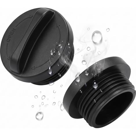 2pcs Bouchon de Parasol Noir en Plastique Étanche Drainage Respirant Capuchon de Parasol de Terrasse Extérieure Vacances et Jardin (1/5)