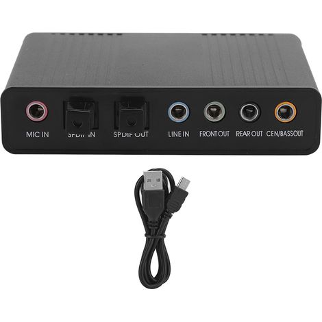 Carte Son Externe USB 5.1 DM HD10 pour Enregistrement et Karaoké sur PC (1/5)