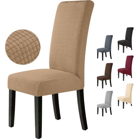 Stuhlhussen 4 Stück Stretch Jacquard Spandex Universal Waschbar für Esszimmer Bankett (1/5)