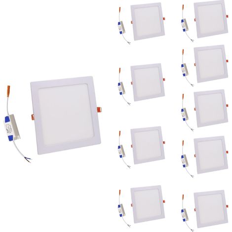 Pack de 10 - Spot LED Extra Plat Carré 12W Blanc CCT - 3000K/4000K/6000K - SILUMEN (1/5)