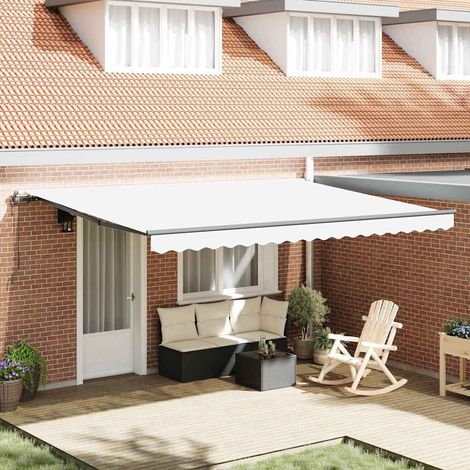 vidaXL Tenda Retrattile Bianco 450 ×300 cm Tessuto