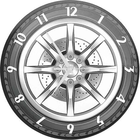 Horloge murale en acrylique personnalisée avec le nom de votre garage ou de votre voiture - Décoration d'atelier (1/5)