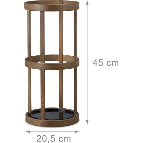 Porte-parapluies meuble de rangement entrée 45 cm rond en bambou (1/3)