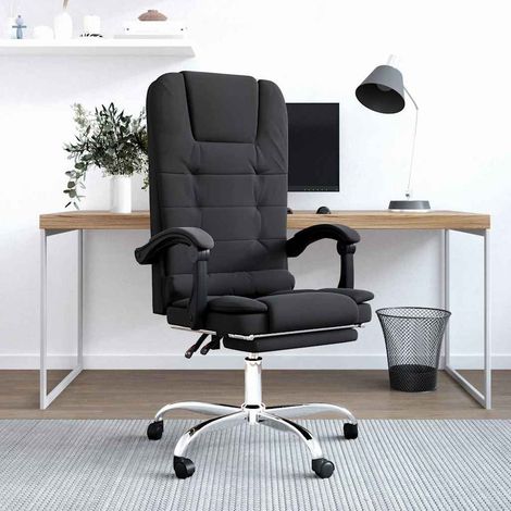 Fauteuil Relax inclinable Fauteuil de massage - Fauteuil de bureau Noir Similicuir BV492772 - BonneVie (1/5)