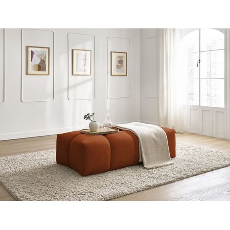 BOBOCHIC - Pouf petit EVEREST tissu texturé Orange (1/5)