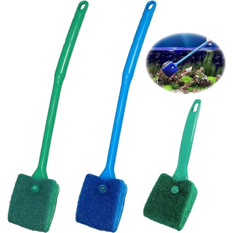 3 Pcs Brosse Éponge de Nettoyage pour Aquarium Double Face Brosse de Nettoyage Grattoir d'Algues Éponge Anti-algues pour Aquarium Outils de Nettoyage pour Aquarium (1/5)