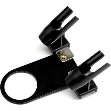Airbrush-Ständer mit Kompressorzubehör, kompatibel mit bis zu 2 Sprühmustern, Konstruktion aus Metall und Kunststoff, Farbe Schwarz und Silber, inklusive Montagehalterung (1/4)