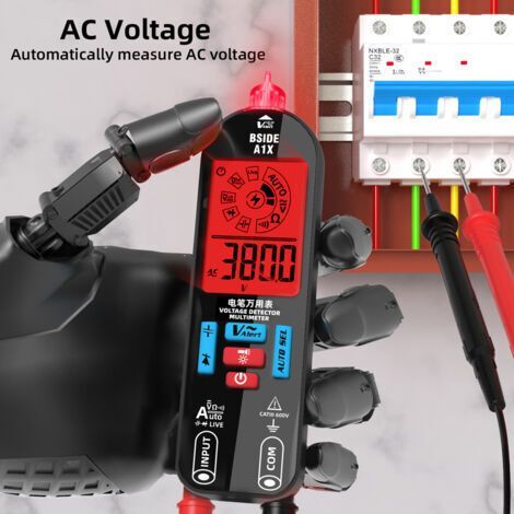 Portable Digital Multimeter Electrical Test Pen Professional Voltage Resistance Diode Tester Live Wire Recognition Meter (1/4)