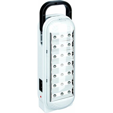 TrAdE Shop Traesio - Lampada A Led Di Emergenza Portatile Ricaricabile Luce Bianca Fredda Con Manico - (1/2)