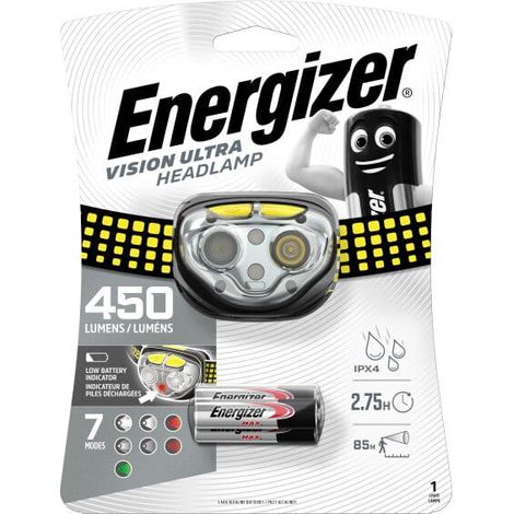 Lampe frontale LED Energizer Vision Ultra à pile(s) noir, jaune Q536402