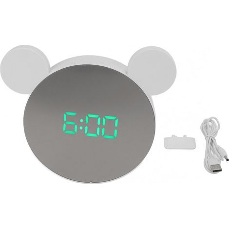 Digital Alarm Clock Mirror with Ear Adjust Brightness Backlight LED Clock Digital with Time Date Temperature Display Green Light (1/4)