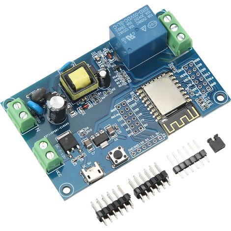 Module relais 1 canal, carte de développement WiFi, alimentation CA 90-250 V, alimentation CC 7-12 V, port USB 5 V pour ESP8266 (1/5)