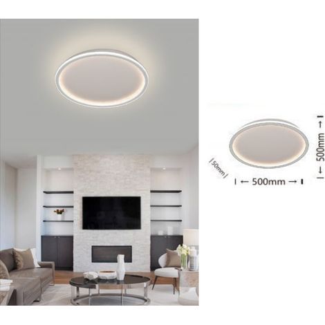 Plafoniera led da soffitto 43w lampadario tondo cerchio bianco design moderno luce bianco naturale per camera cucina salotto Bianco freddo (1/5)