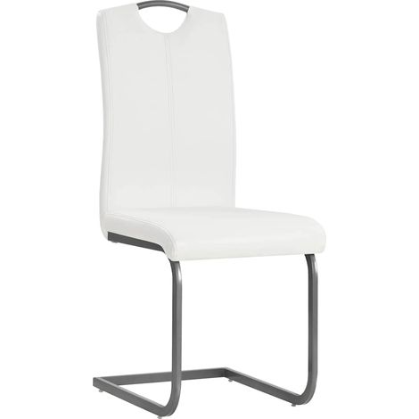 Maison Exclusive - Freischwinger 2 Stk. Weiß Kunstleder (1/5)