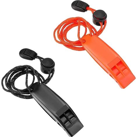 2er Pack Notpfeifen mit Schnur, Delphin Ton Survival, für Wandern Camping schneller Versand (1/5)
