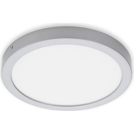 LED Aufbauleuchte Aufbaulampe 4000K IP44 21 W silber Metall Ø30cm Briloner