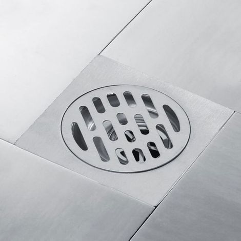 Drain De Sol - Acier Inoxydable Épais - Anti-Odeur - Pour Salle De Bain Douche Cuisine - 9,8 X 9,8 Cm - 1 Pièce (1/5)